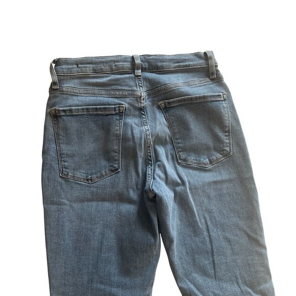 Banana Republic Size 25 Mid-Rise Crop Flare Jeans Light Wash Premium Button Fly - Picture 7 of 9